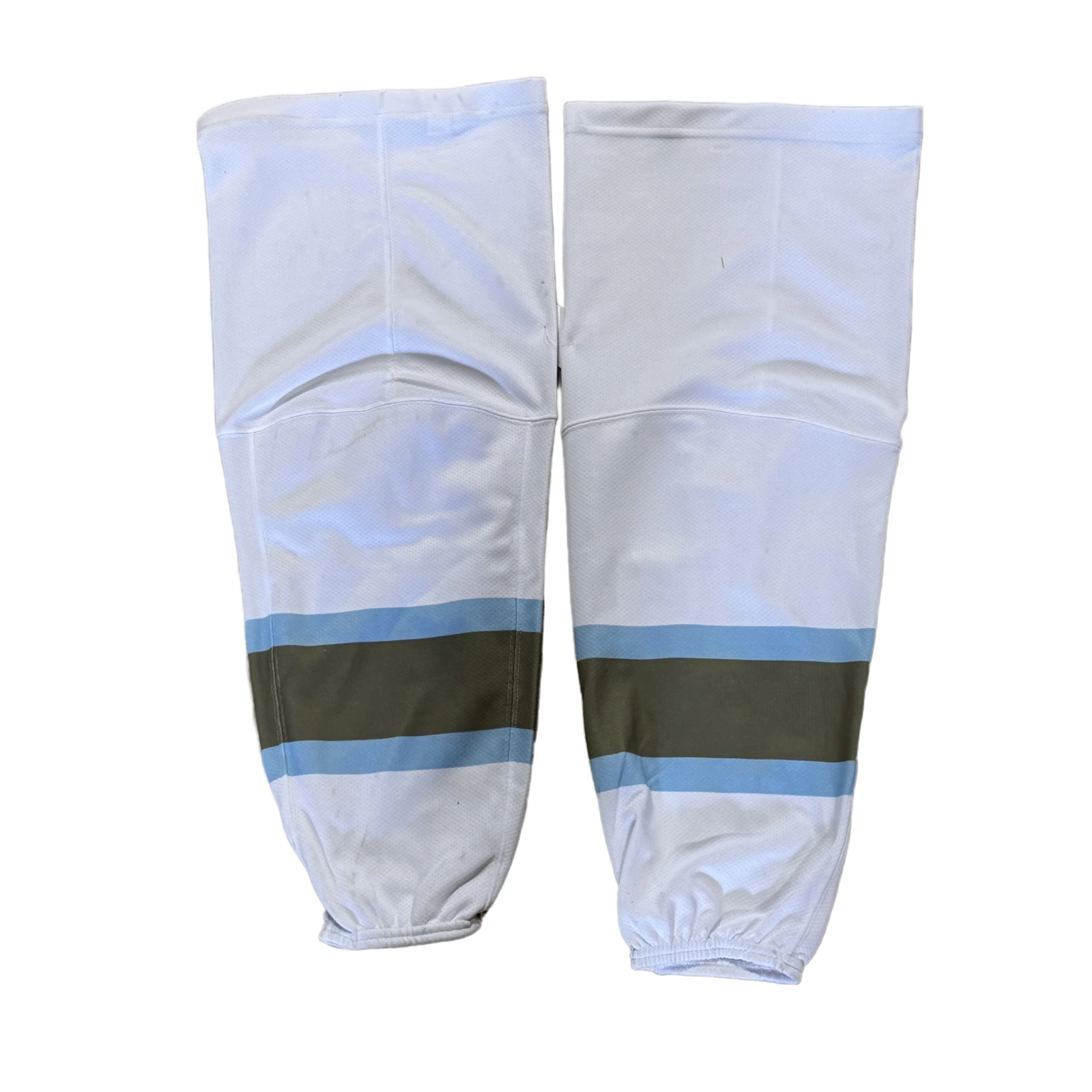 OHL - Used Athletic Knit Hockey Sock (White/Green/Sky Blue)